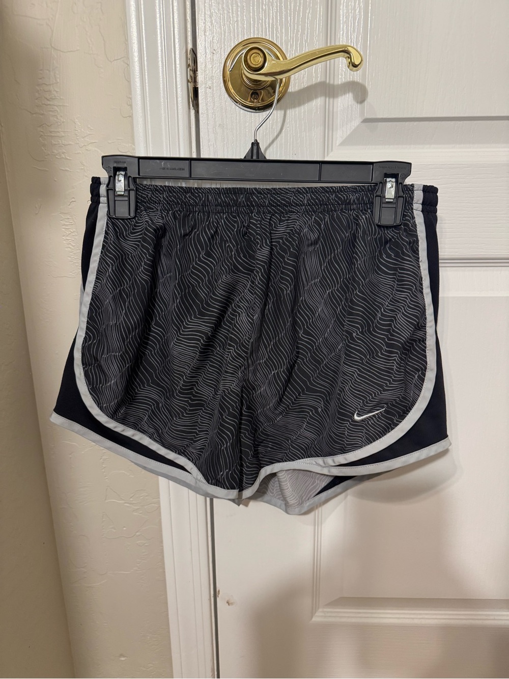 Nike Black & Gray Womens Athletic Running Shorts